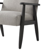 30" Gray And Black Linen Arm Chair